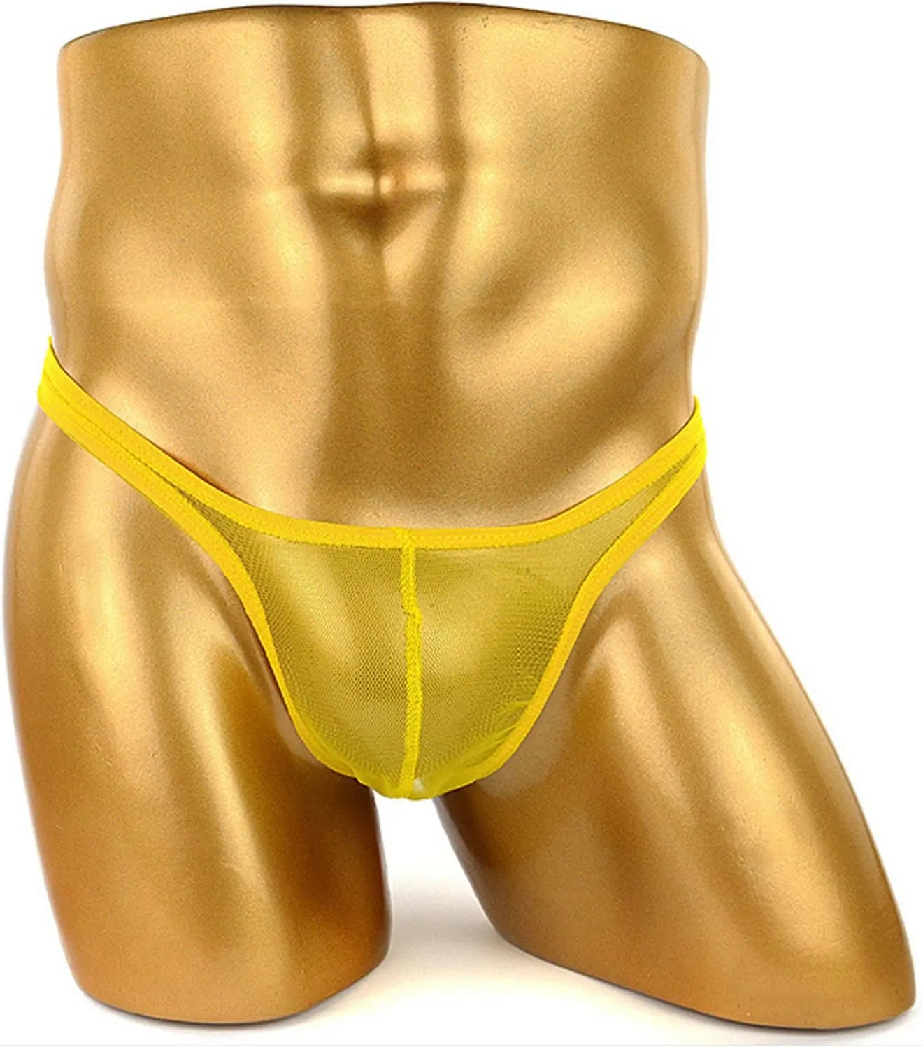 JEsilunmaMY Mens Mesh Sheer Bikini Briefs Low Rise Ultra-Thin Seamless Erotic Thong See Through Breathable Underwear Panties