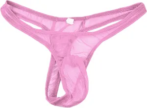JEsilunmaMY Mens Mesh Sheer Bikini Briefs Low Rise Ultra-Thin Seamless Erotic Thong See Through Breathable Underwear Panties