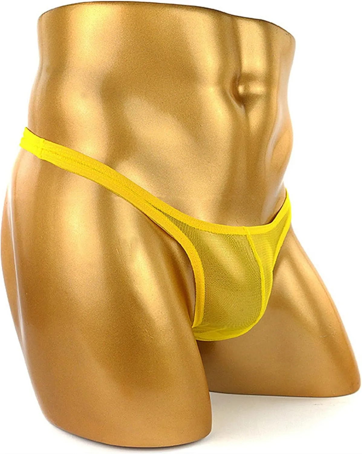 JEsilunmaMY Mens Mesh Sheer Bikini Briefs Low Rise Ultra-Thin Seamless Erotic Thong See Through Breathable Underwear Panties