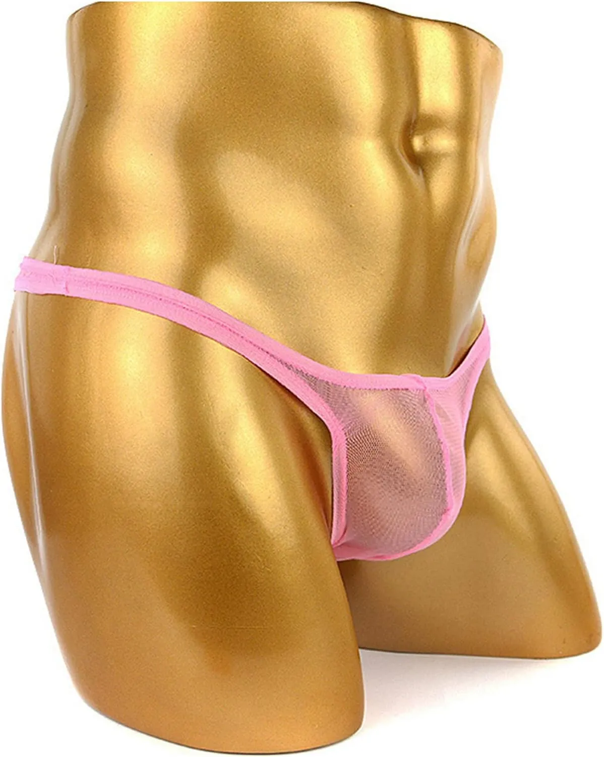JEsilunmaMY Mens Mesh Sheer Bikini Briefs Low Rise Ultra-Thin Seamless Erotic Thong See Through Breathable Underwear Panties