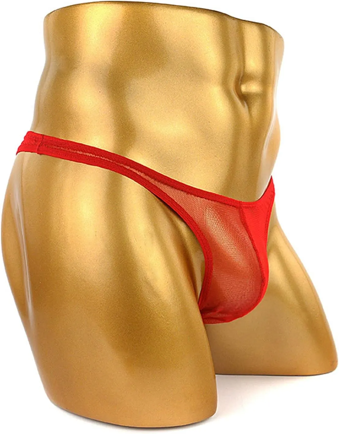 JEsilunmaMY Mens Mesh Sheer Bikini Briefs Low Rise Ultra-Thin Seamless Erotic Thong See Through Breathable Underwear Panties