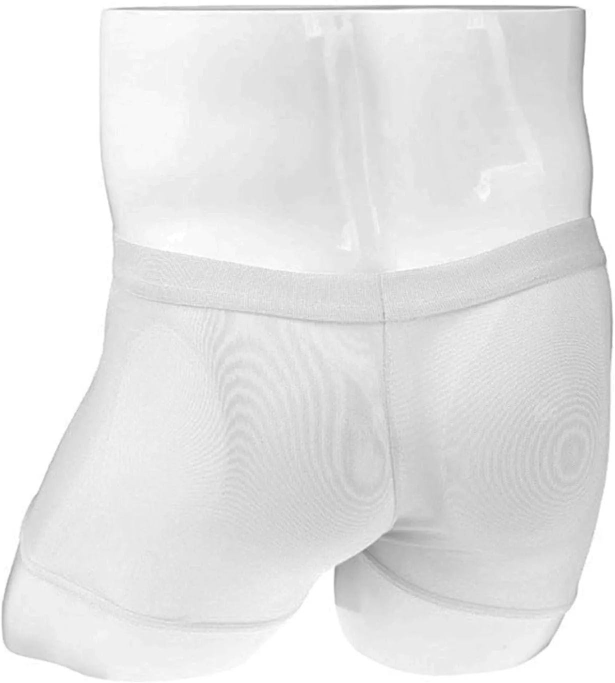 JEsilunmaMY Men's See Through Boxer Briefs Mid Rise Mesh Leather Underwear with Zip Pouch Breathable Under Panties Lingerie