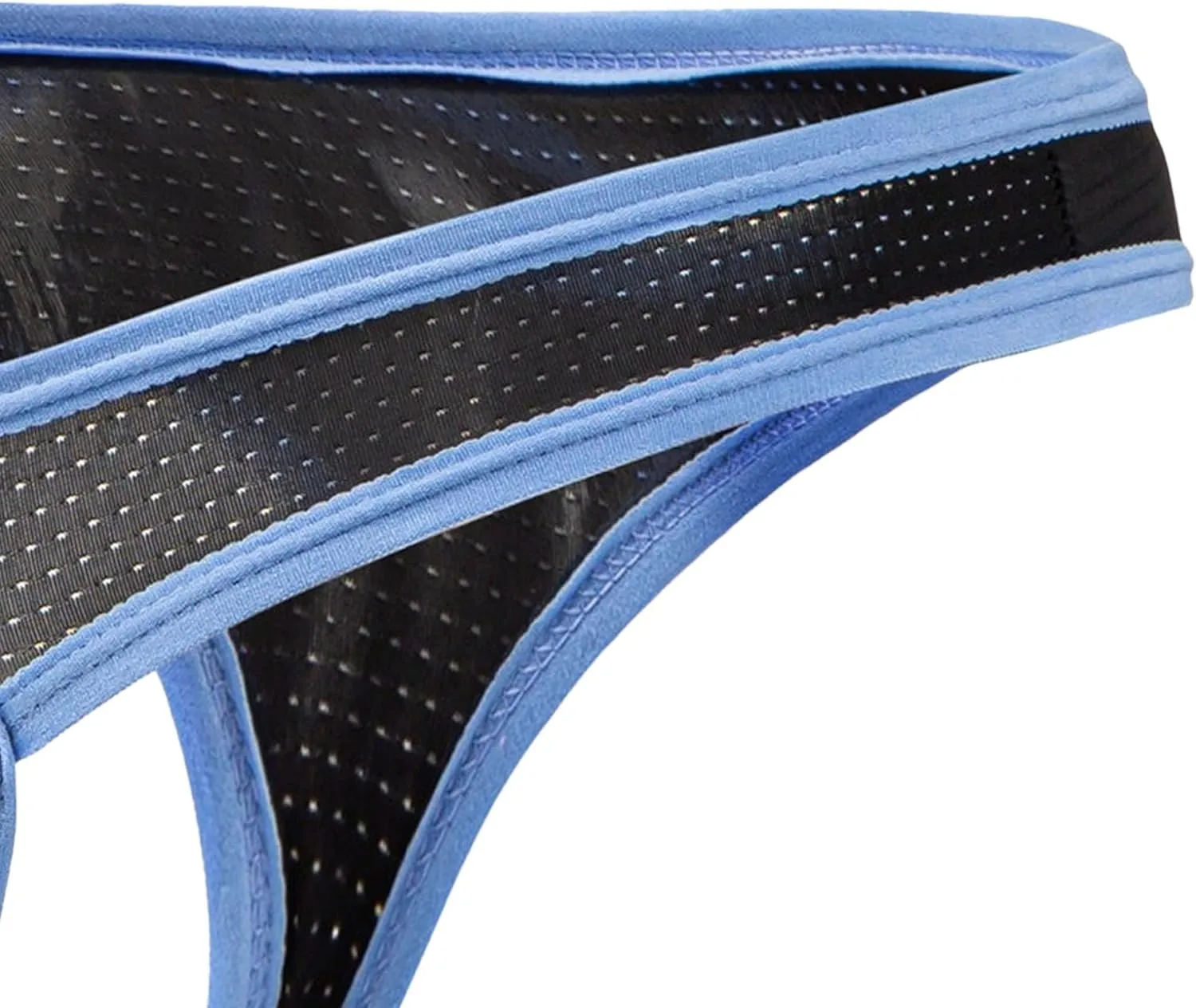 JEsilunmaMY Mens Sexy Mesh Jockstrap Thongs Low Waist Bulge Pouch Bikini Briefs Breathable T-Back G-String Underwear