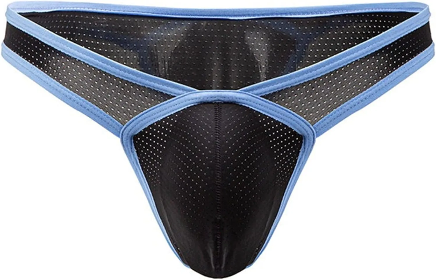 JEsilunmaMY Mens Sexy Mesh Jockstrap Thongs Low Waist Bulge Pouch Bikini Briefs Breathable T-Back G-String Underwear
