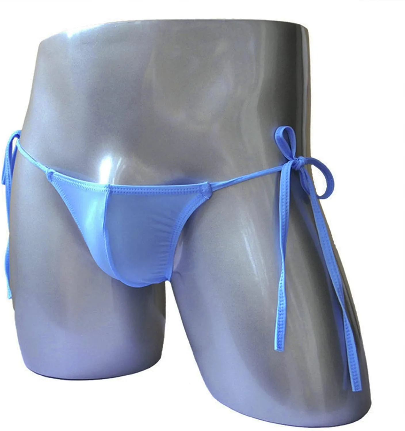 JEsilunmaMY Mens Side Tie Bikini Briefs Low Rise Ice Silk Bulge Sissy G-String Thongs Strappy Breathable Underwear Panties