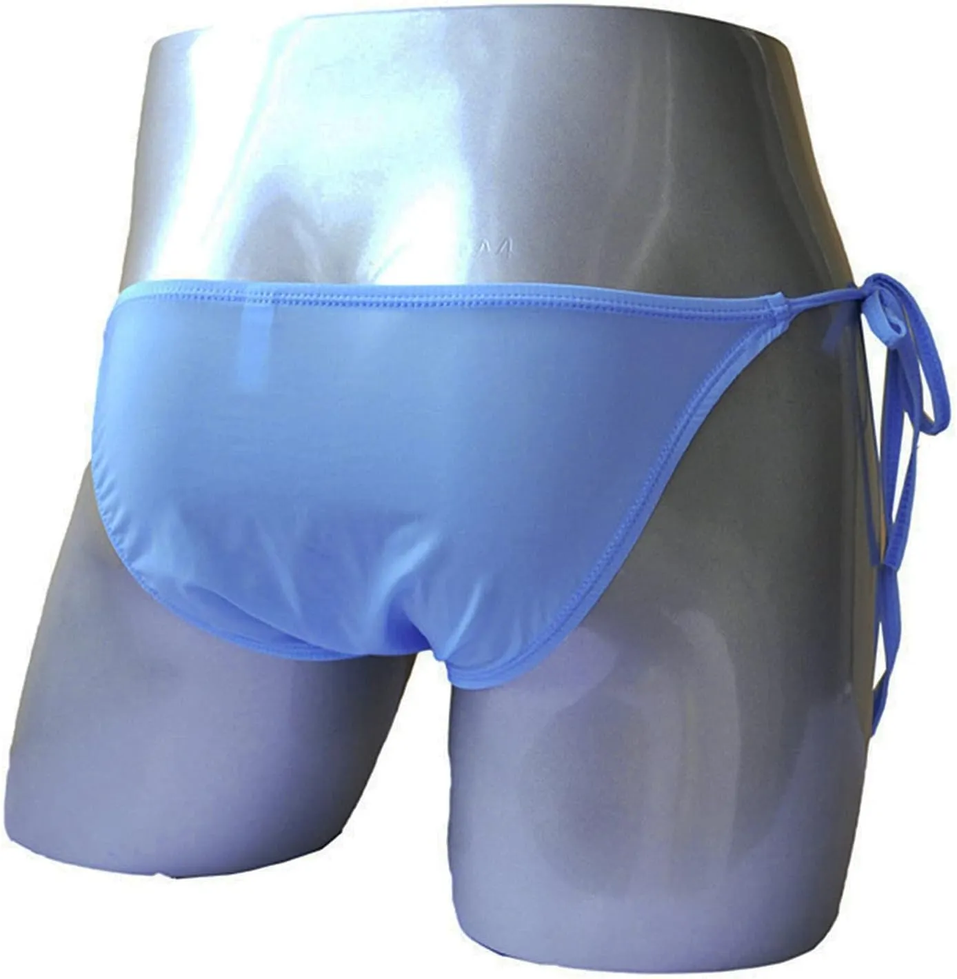 JEsilunmaMY Mens Side Tie Bikini Briefs Low Rise Ice Silk Bulge Sissy G-String Thongs Strappy Breathable Underwear Panties