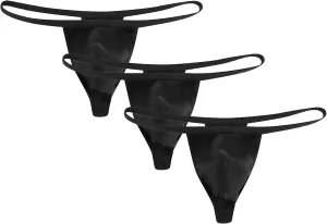 JEsilunmaMY Men's Solid Color T-Back Thong Low Rise Bulge Pouch G-String Briefs Backless Breathable Bikini Briefs Underwear