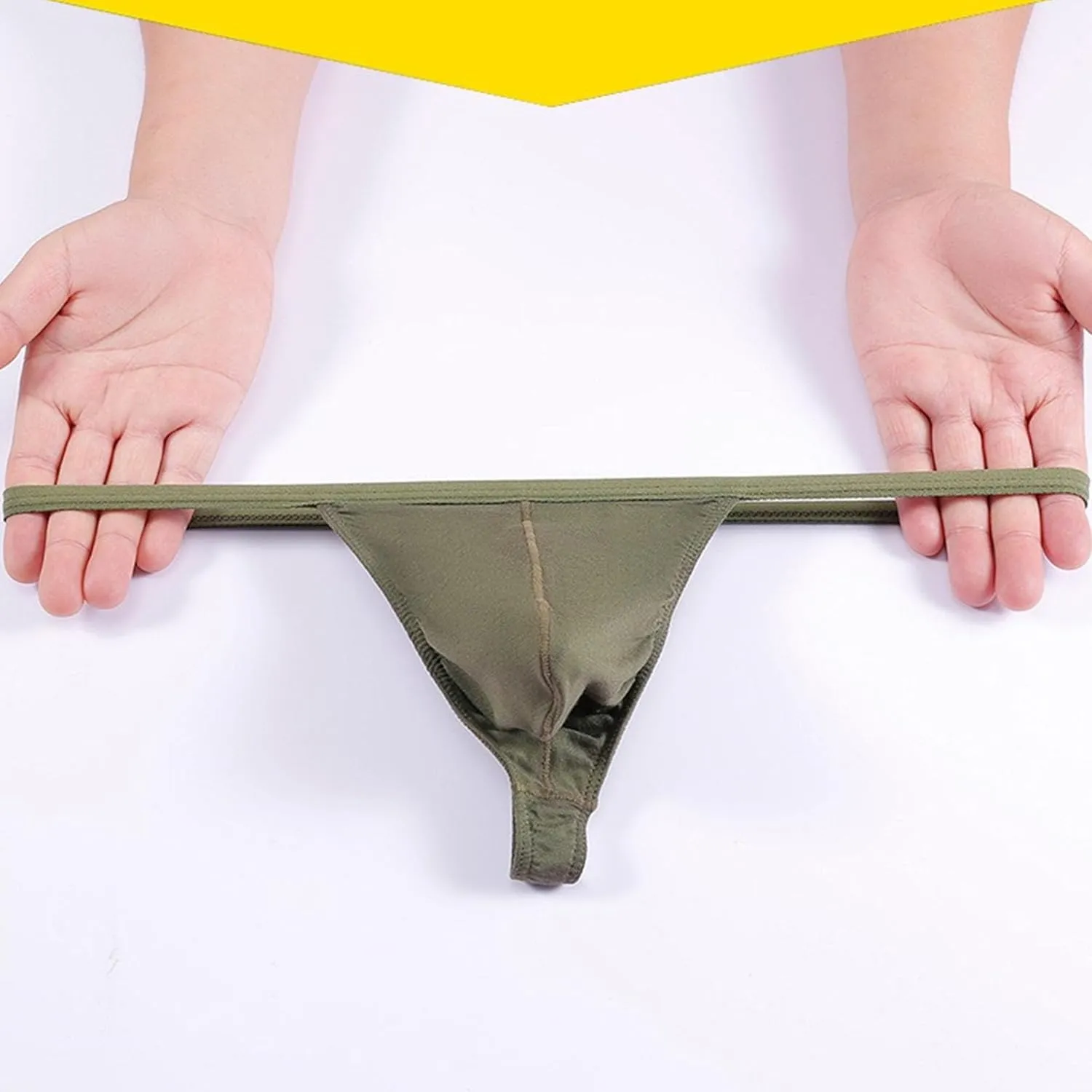 JEsilunmaMY Men's Solid Color T-Back Thong Low Rise Bulge Pouch G-String Briefs Backless Breathable Bikini Briefs Underwear