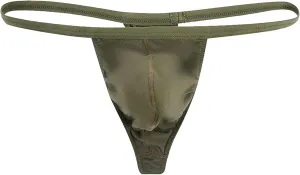 JEsilunmaMY Men's Solid Color T-Back Thong Low Rise Bulge Pouch G-String Briefs Backless Breathable Bikini Briefs Underwear