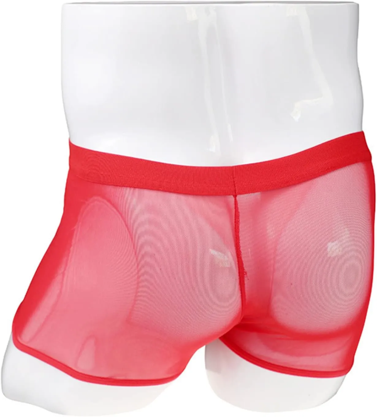 JEsilunmaMY Men's Zip Pouch Leather Boxers Mid Waist Mesh Sheer Breathable Underwear See Through Sexy Panties Boxer Briefs