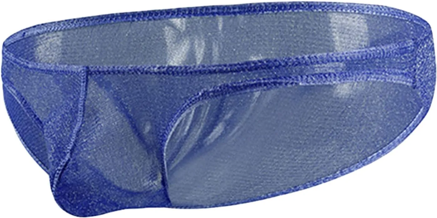 JEsilunmaMY Mesh Underwear for Men Low Rise Breathable Bulge Pouch Bikini Briefs See Through Transparent Underpants Swimsuit
