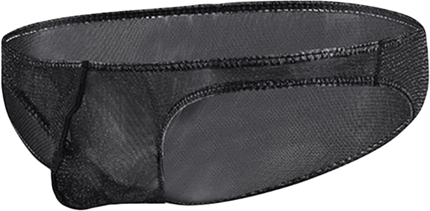 JEsilunmaMY Mesh Underwear for Men Low Rise Breathable Bulge Pouch Bikini Briefs See Through Transparent Underpants Swimsuit
