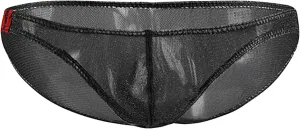 JEsilunmaMY Mesh Underwear for Men Low Rise Breathable Bulge Pouch Bikini Briefs See Through Transparent Underpants Swimsuit
