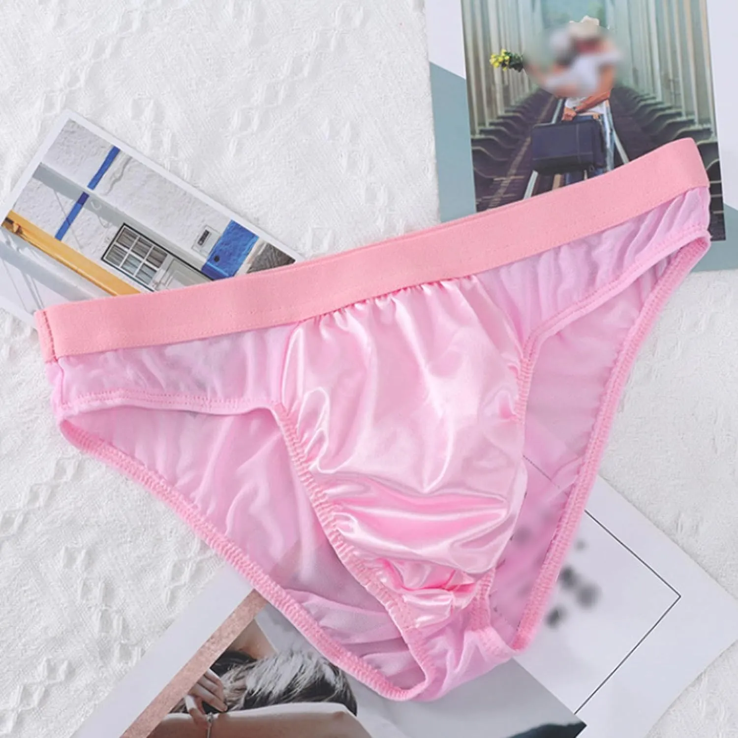 JEsilunmaMY See Through Bikini Briefs for Men Low Waist Mesh Sheer Sexy Panties Breathable Sissy Underwear Lingerie