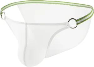 JEsilunmaMY Sexy Hollow Bikini Briefs for Men Ice Silk Low Rise Bulge Pouch Underwear Solid Color Breathable G-String Thongs