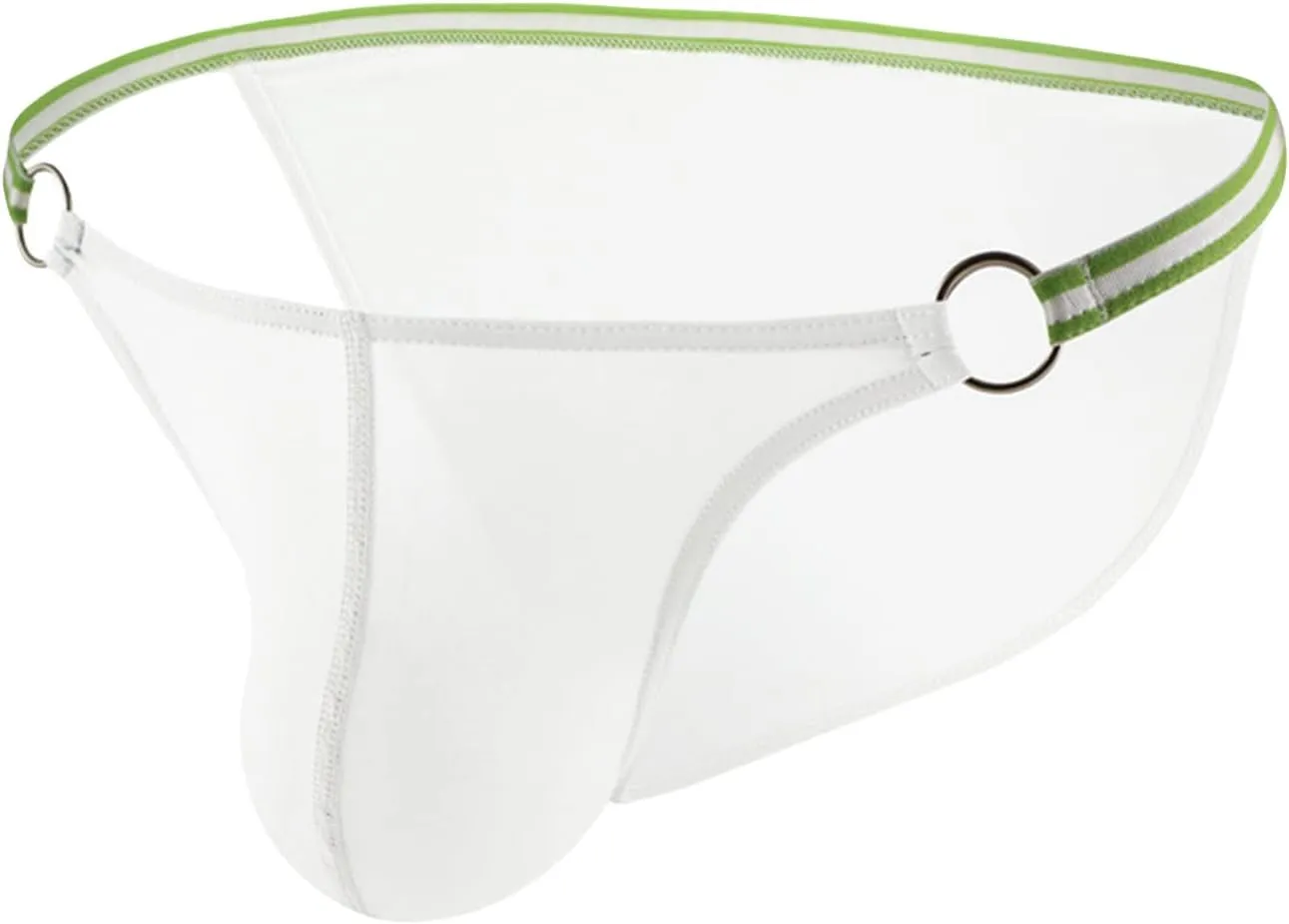 JEsilunmaMY Sexy Hollow Bikini Briefs for Men Ice Silk Low Rise Bulge Pouch Underwear Solid Color Breathable G-String Thongs