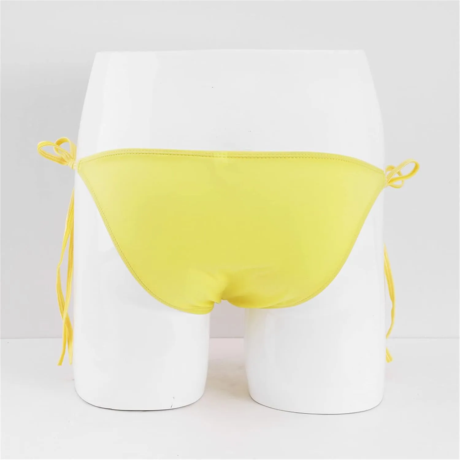 JEsilunmaMY Side Tie Bikini Briefs for Men Strappy Low Rise Bulge String Underwear Transparent Breathable Underpants Swimwear