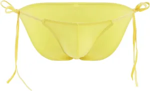 JEsilunmaMY Side Tie Bikini Briefs for Men Strappy Low Rise Bulge String Underwear Transparent Breathable Underpants Swimwear
