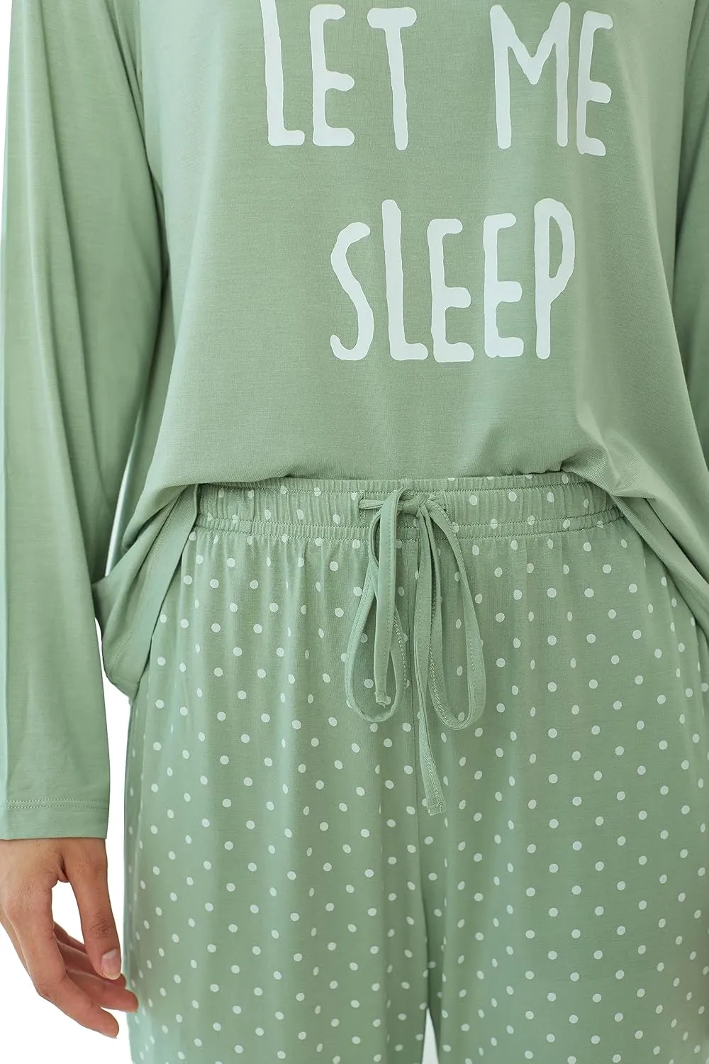Joyaria Women's Bamboo Viscose Pajama Set - Ultra-Soft Breathable Long Sleeve Sleepwear Cute Printed Sleep Pant With Pocket