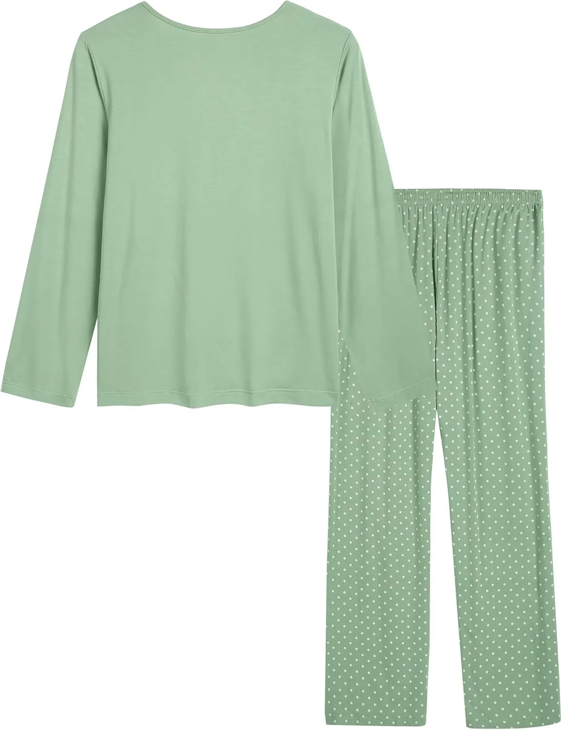Joyaria Women's Bamboo Viscose Pajama Set - Ultra-Soft Breathable Long Sleeve Sleepwear Cute Printed Sleep Pant With Pocket