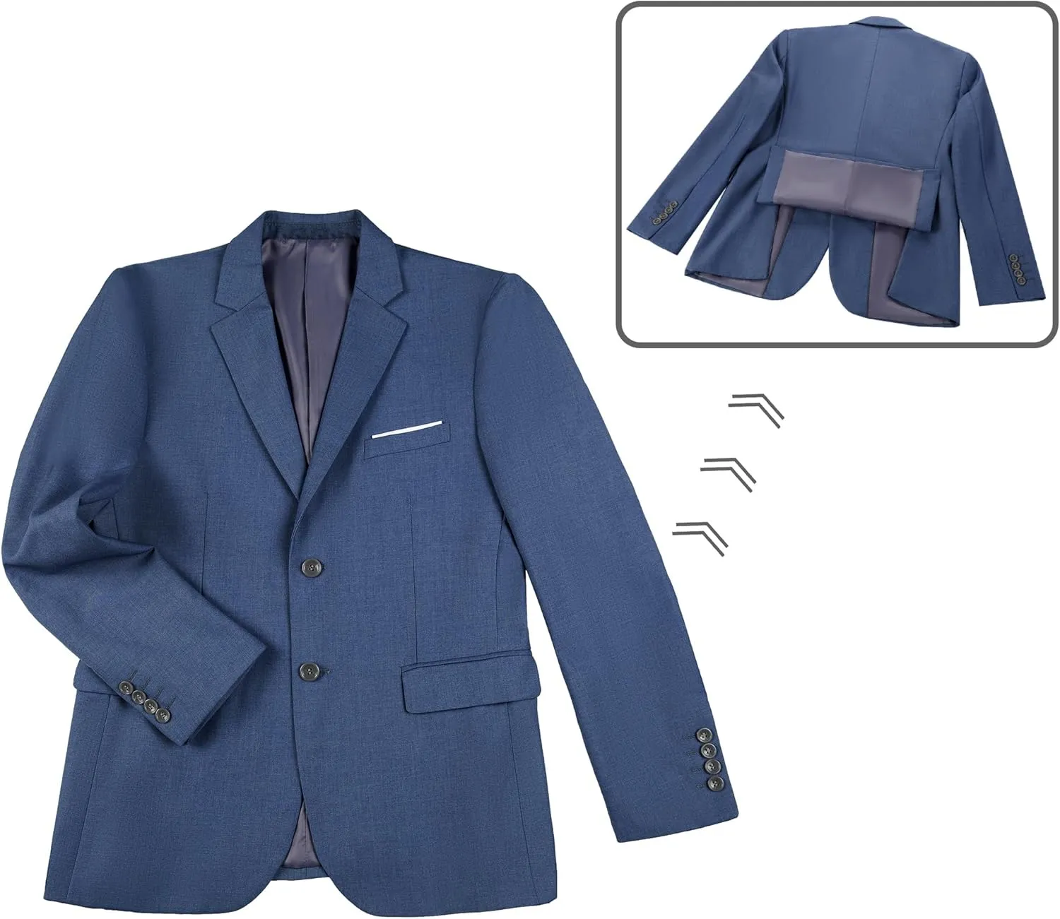 JPF Men's 2 Piece Slim Fit Suit Set, Two Button Solid Jacket Pants with Tie Suits for Men