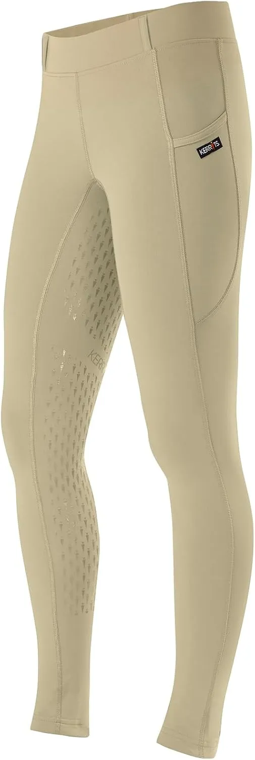 Kerrits Women's Ice Fil Full Seat Horse Riding Tights  Breathable, Cooling Equestrian Summer Tights, Pockets, Belt Loops