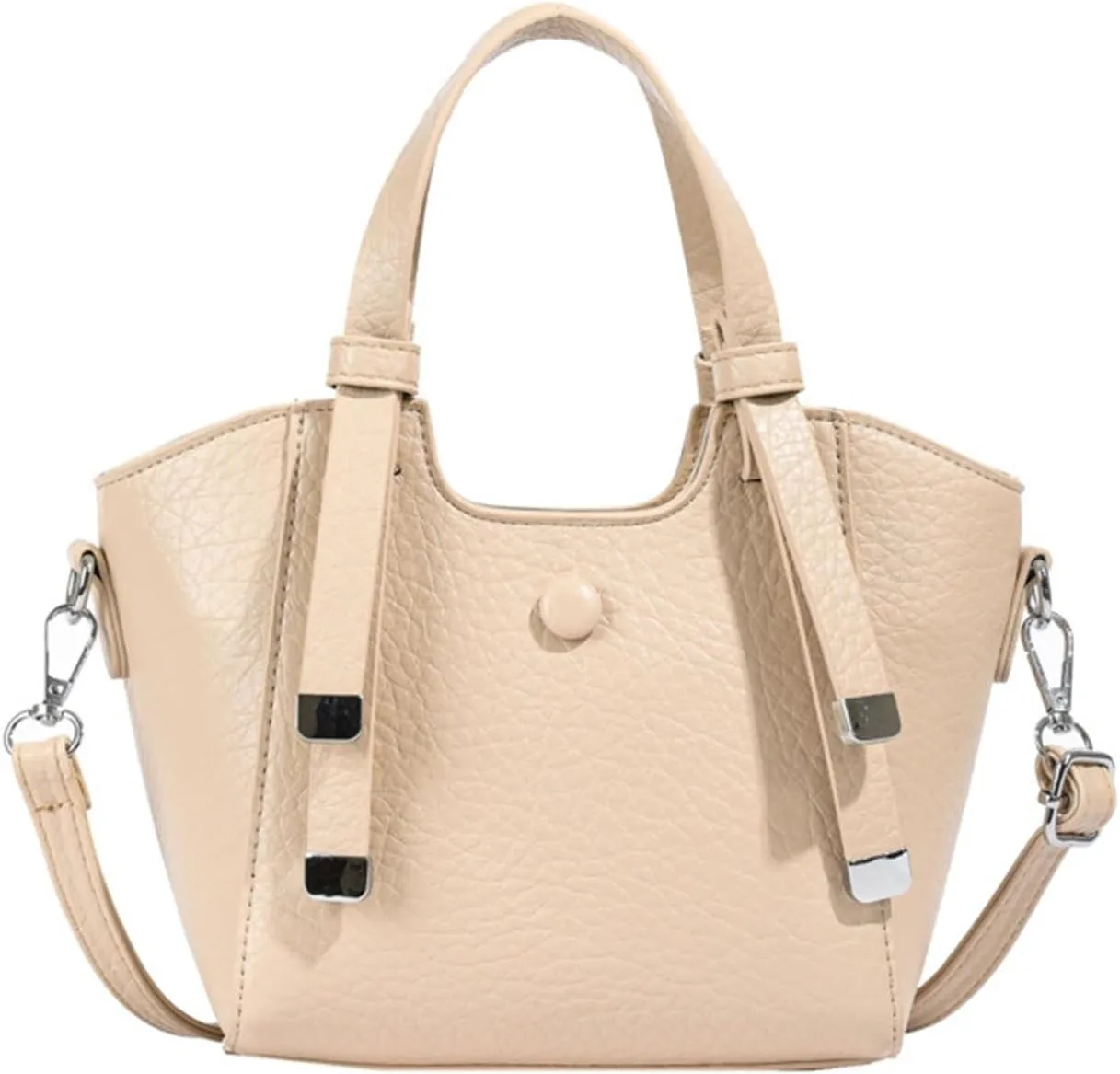 Ladies Portable Bucket Bag Commuter Shoulder Crossbody Bag(Natural)