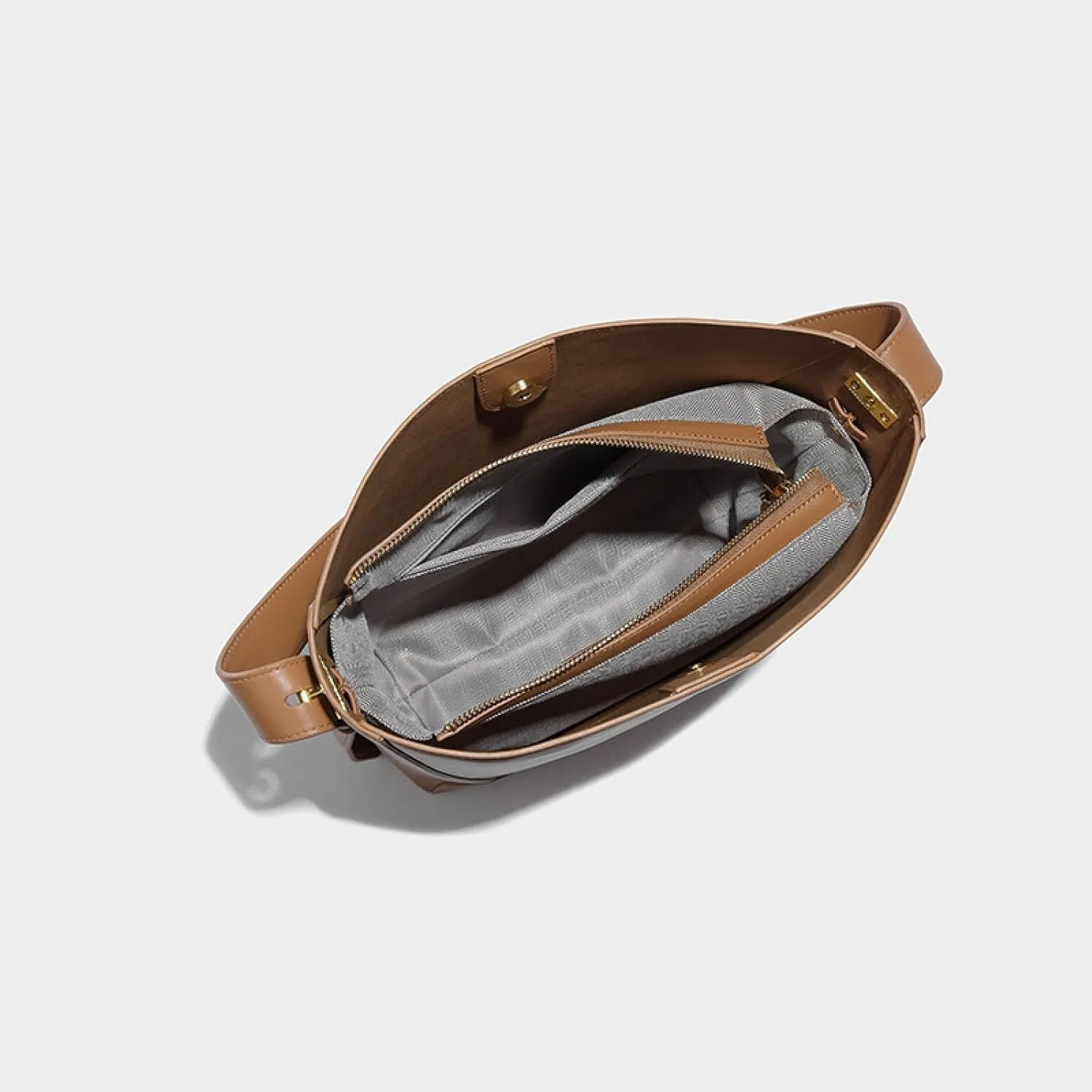Large-Capacity Bucket Bag with a Crossbody Underarm Bag on one Shoulder