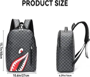 Leisure Shark Backpack Business Large Capacity Men's Campus Outward Travel Bag (B2,Large)