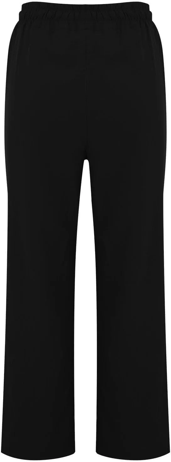 Lightweight Summer Pants Women Plus Size Cotton Linen Pants Casual Drawstring Elastic High Waisted Straight Leg Pants