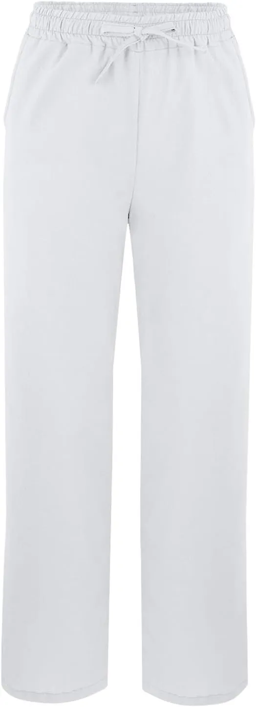 Linen Pants for Women 2025 Summer High Waist Straight Leg Lounge Pant Casual Loose Lightweight Split Beach Trousers