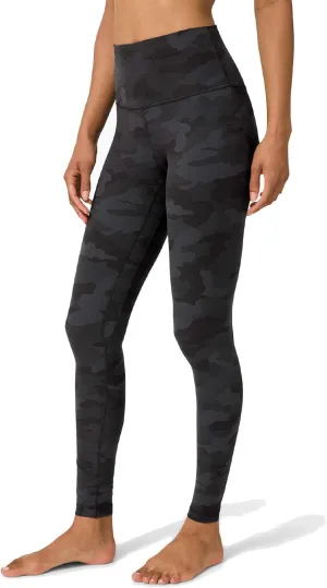 Lululemon Align Stretchy Full Length Yoga Pants - Womens Workout Leggings, High-Waisted Design, Breathable, Sculpted Fit, 28 Inch Inseam, Heritage 365 Camo Deep Coal Multi, Size 8