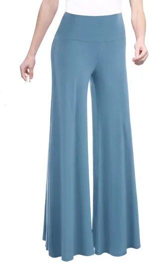 Made By Johnny MBJ Women's Casual Comfy Solid/Tie Dye Wide Leg Palazzo Lounge Pants (XS~5XL)