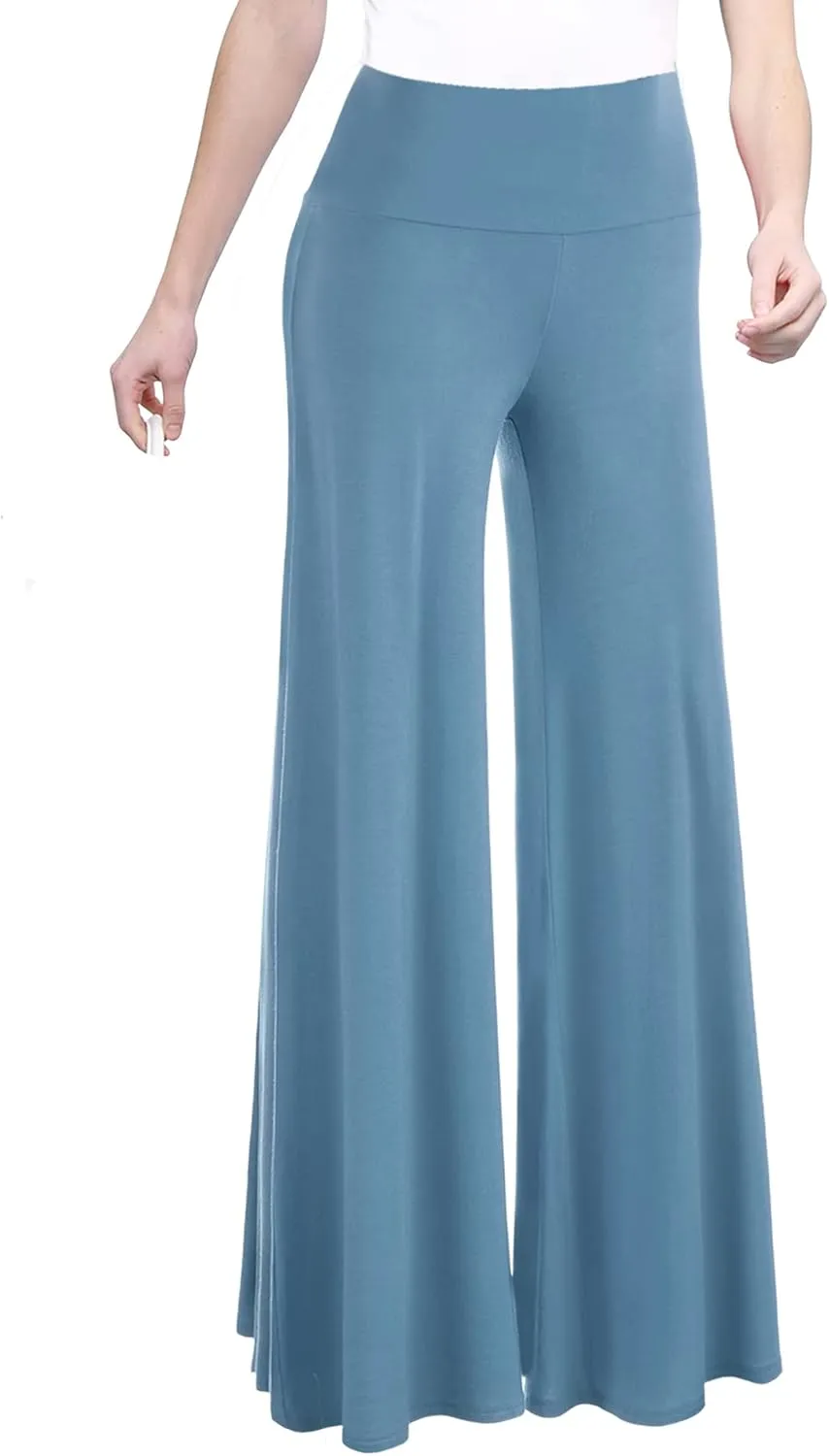 Made By Johnny MBJ Women's Casual Comfy Solid/Tie Dye Wide Leg Palazzo Lounge Pants (XS~5XL)