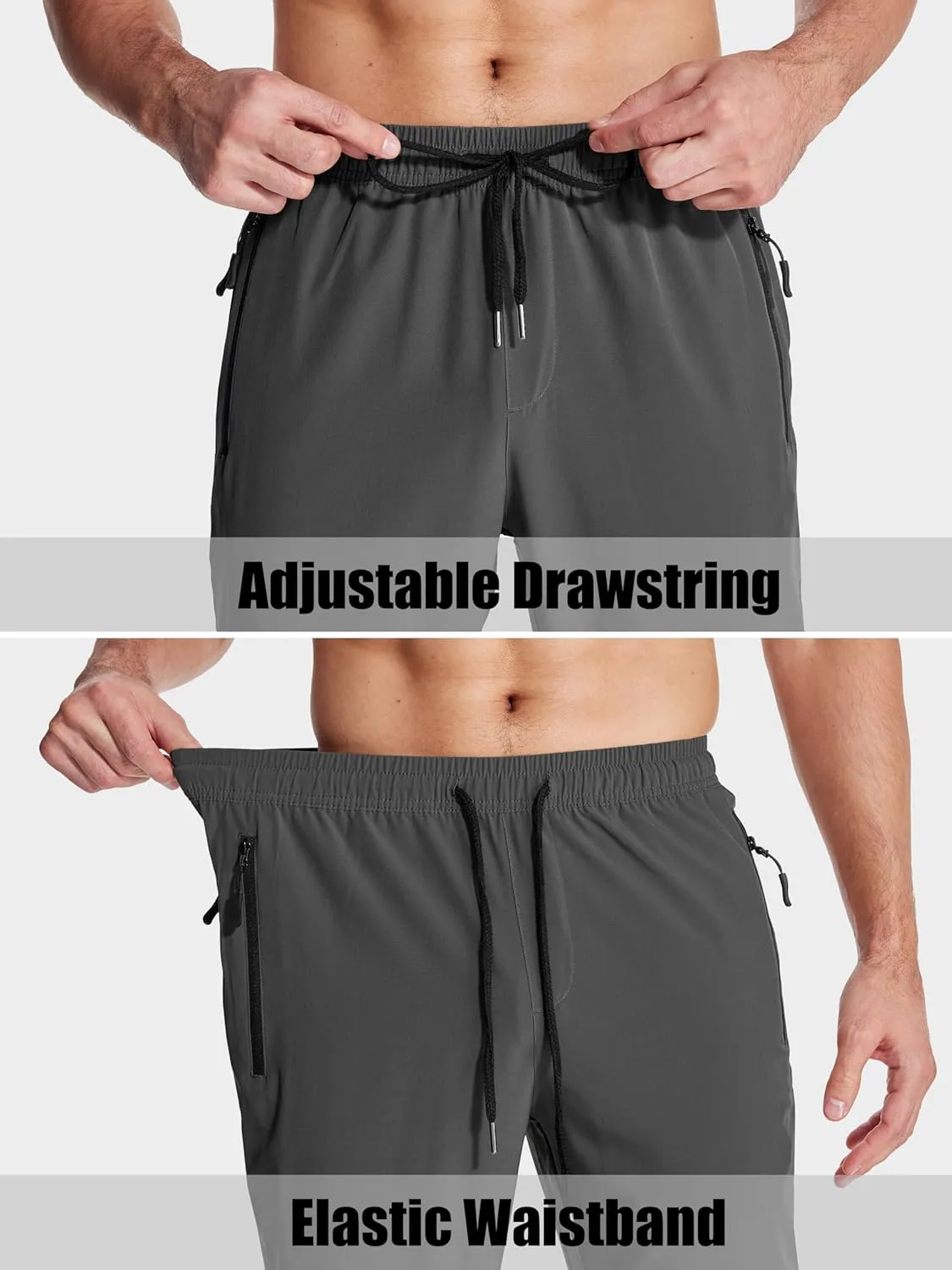 MAGCOMSEN Mens Hiking Pants Quick Dry Lightweight Water Resistant Outdoor Pants with 3 Zipper Pockets