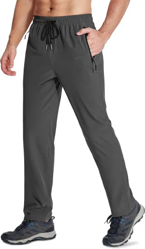MAGCOMSEN Mens Hiking Pants Quick Dry Lightweight Water Resistant Outdoor Pants with 3 Zipper Pockets