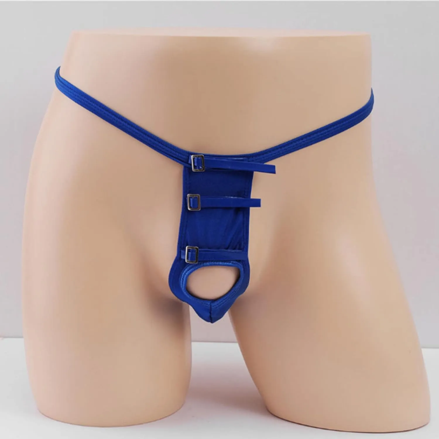 Maiyifu-GJ Men's Hole Open Butt-Flaunting G-String Briefs Crotchless Breathable Pouch Thong Low Rise Sexy Underwear