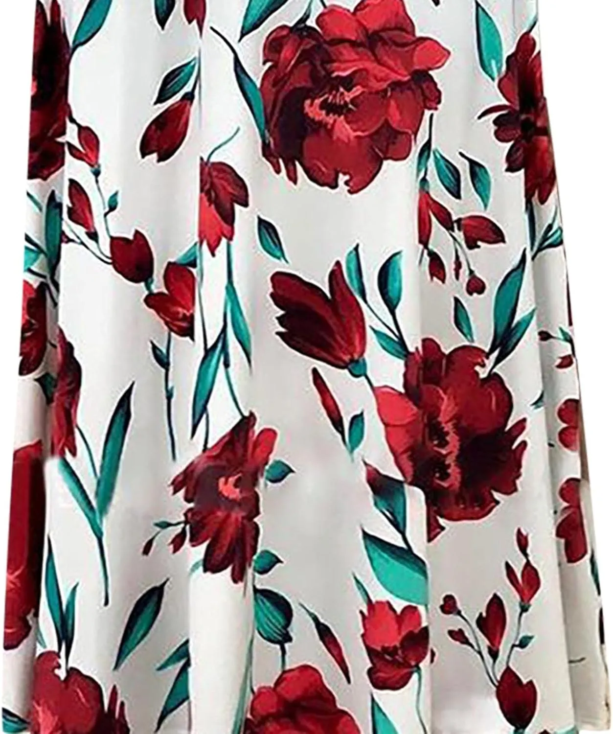 Maxi Dresses for Women's Plus Size Boho Floral Dress Beach Sundress Fashion Short Sleeves Midi Swing Party Dress