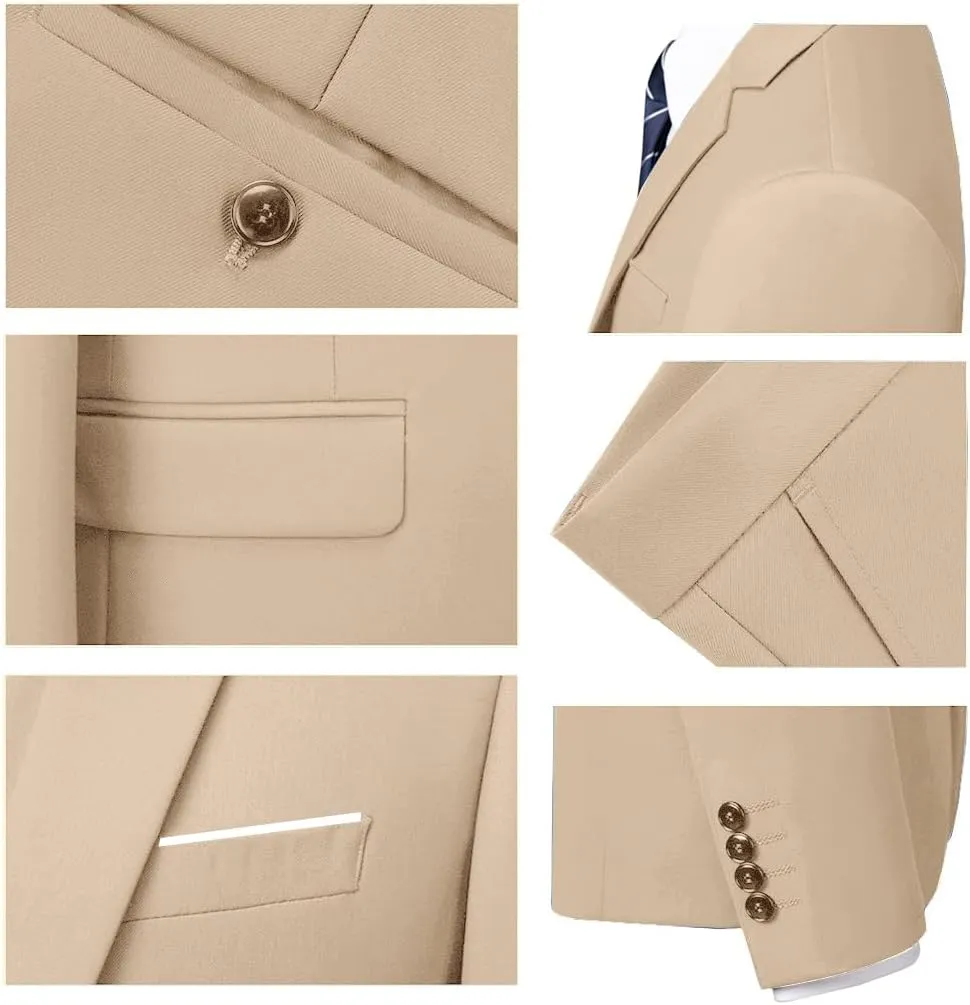 Men Suits 3 Pieces Set Slim Fit Wedding Suit Groomsmen Prom Suit Tuxedo Business Formal Casual Groom Suit Jacket Blazer Pants