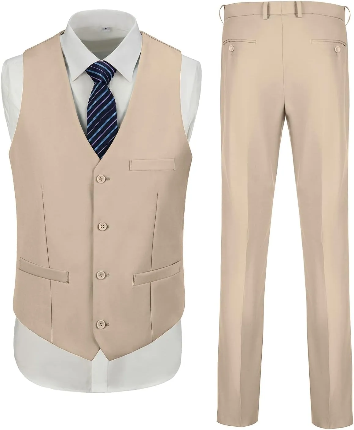 Men Suits 3 Pieces Set Slim Fit Wedding Suit Groomsmen Prom Suit Tuxedo Business Formal Casual Groom Suit Jacket Blazer Pants