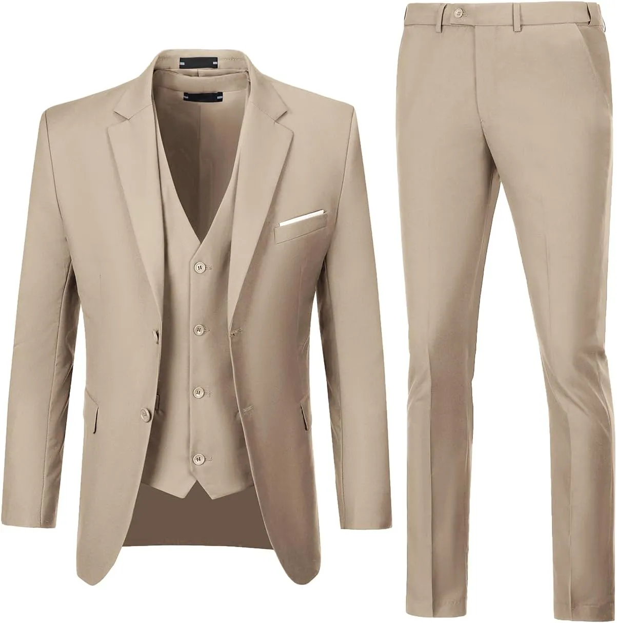 Men Suits 3 Pieces Set Slim Fit Wedding Suit Groomsmen Prom Suit Tuxedo Business Formal Casual Groom Suit Jacket Blazer Pants