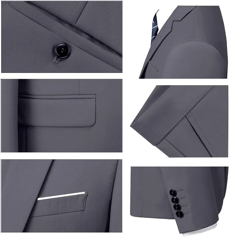 Men Suits 3 Pieces Set Slim Fit Wedding Suit Groomsmen Prom Suit Tuxedo Business Formal Casual Groom Suit Jacket Blazer Pants