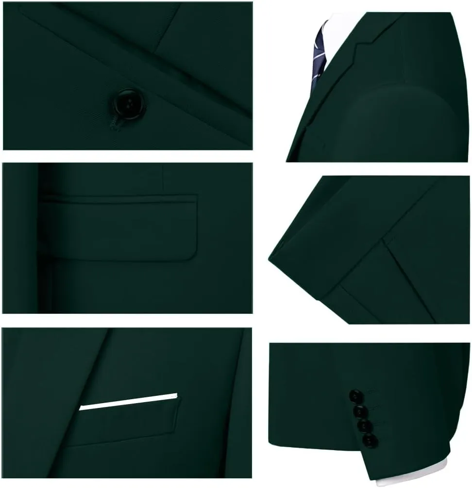Men Suits 3 Pieces Set Slim Fit Wedding Suit Groomsmen Prom Suit Tuxedo Business Formal Casual Groom Suit Jacket Blazer Pants