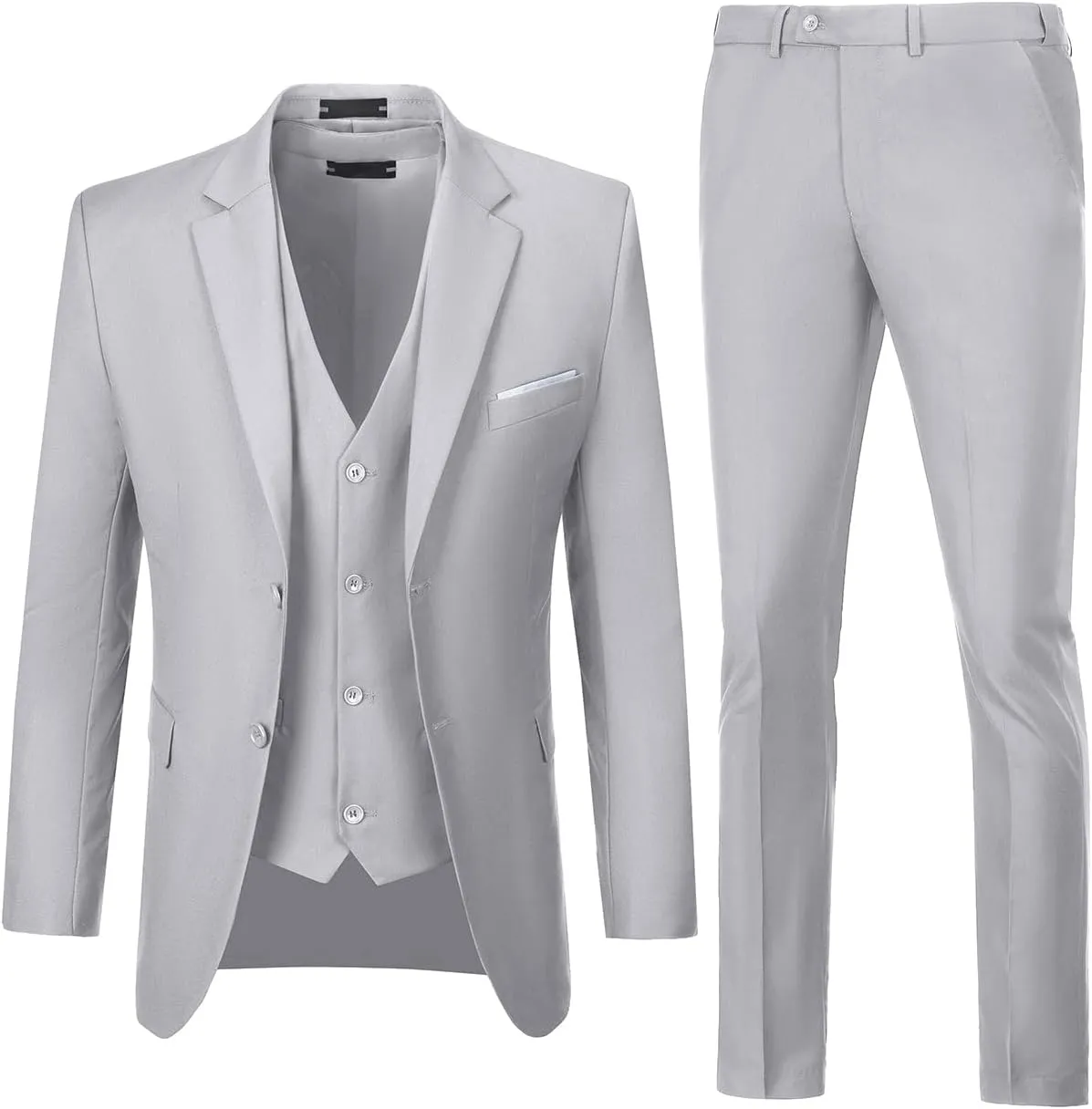 Men Suits 3 Pieces Set Slim Fit Wedding Suit Groomsmen Prom Suit Tuxedo Business Formal Casual Groom Suit Jacket Blazer Pants