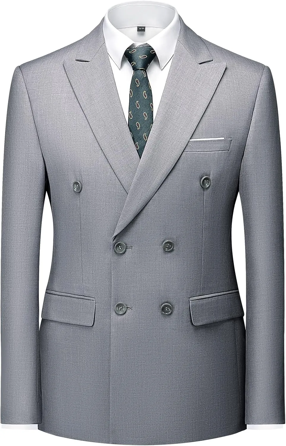 Men's 3 Piece Suit Slim Fit Double Breasted Tuxedo Formal Blazer Pants Vest Suit Set for Wedding Casual Business
