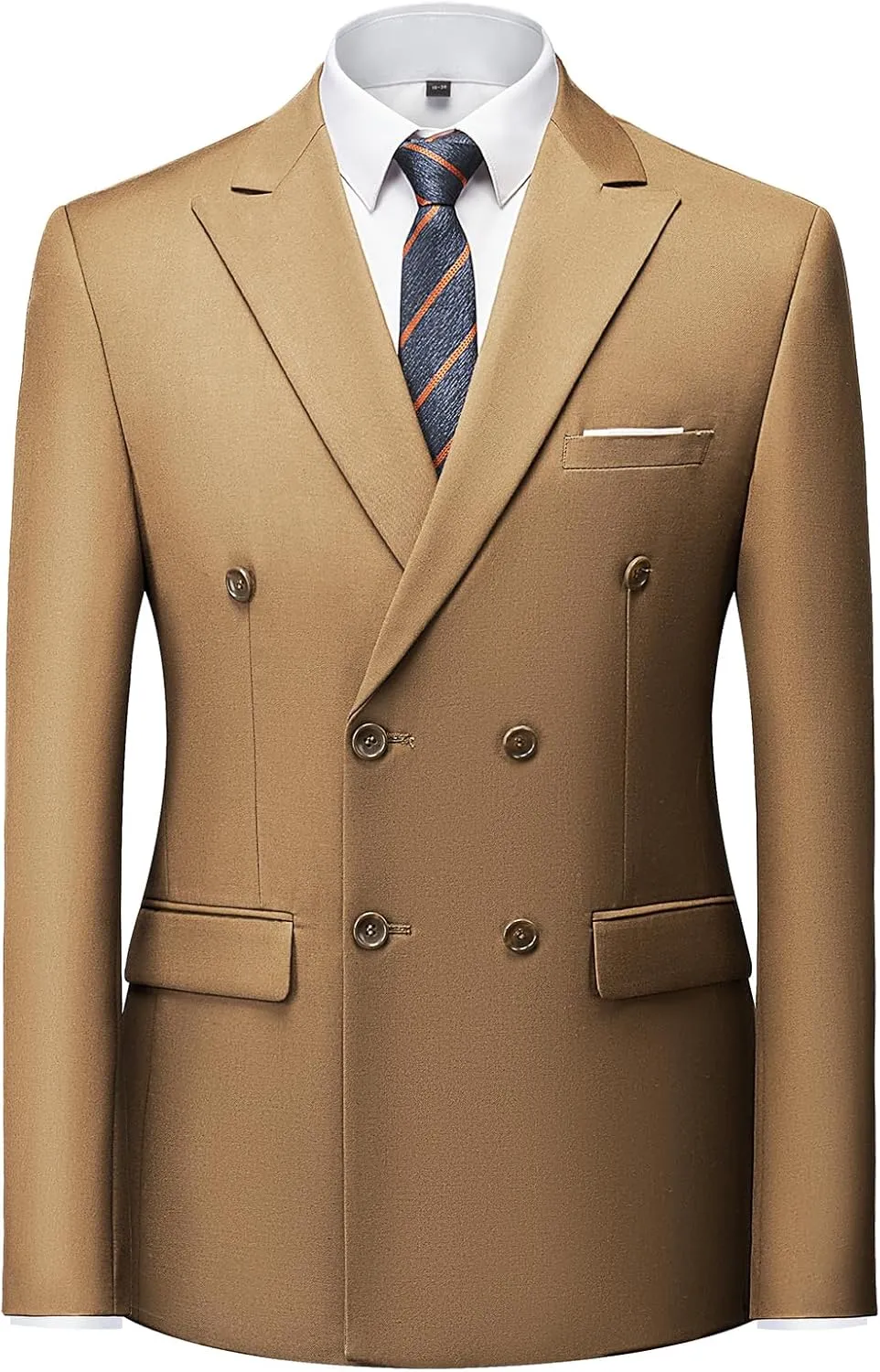 Men's 3 Piece Suit Slim Fit Double Breasted Tuxedo Formal Blazer Pants Vest Suit Set for Wedding Casual Business