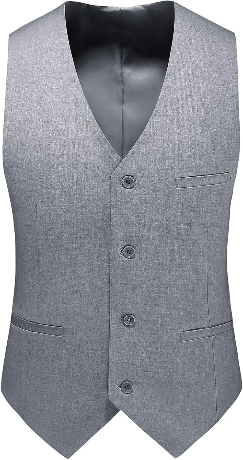 Men's 3 Piece Suit Slim Fit Double Breasted Tuxedo Formal Blazer Pants Vest Suit Set for Wedding Casual Business