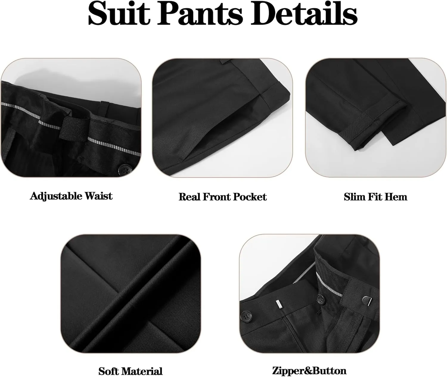 Men's 3 Pieces Slim Fit Suit One Button Notch Lapel Jacket Vest Pants Set Solid Wedding Business Tuxedo Suits
