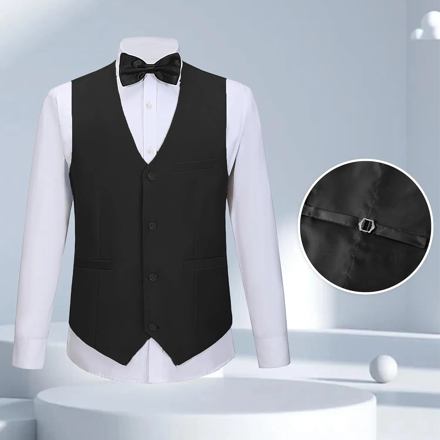 Men's 3 Pieces Slim Fit Suit One Button Notch Lapel Jacket Vest Pants Set Solid Wedding Business Tuxedo Suits