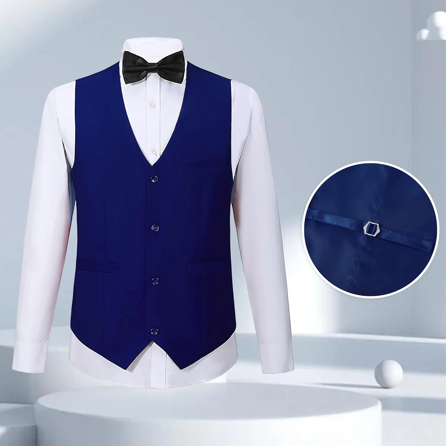 Men's 3 Pieces Slim Fit Suit One Button Notch Lapel Jacket Vest Pants Set Solid Wedding Business Tuxedo Suits